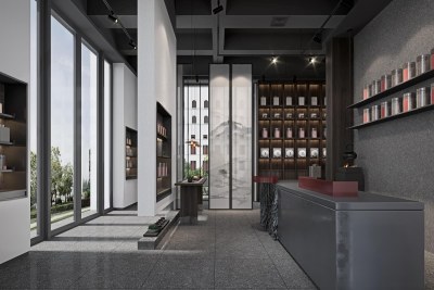 新中式茶叶店3D模型下载